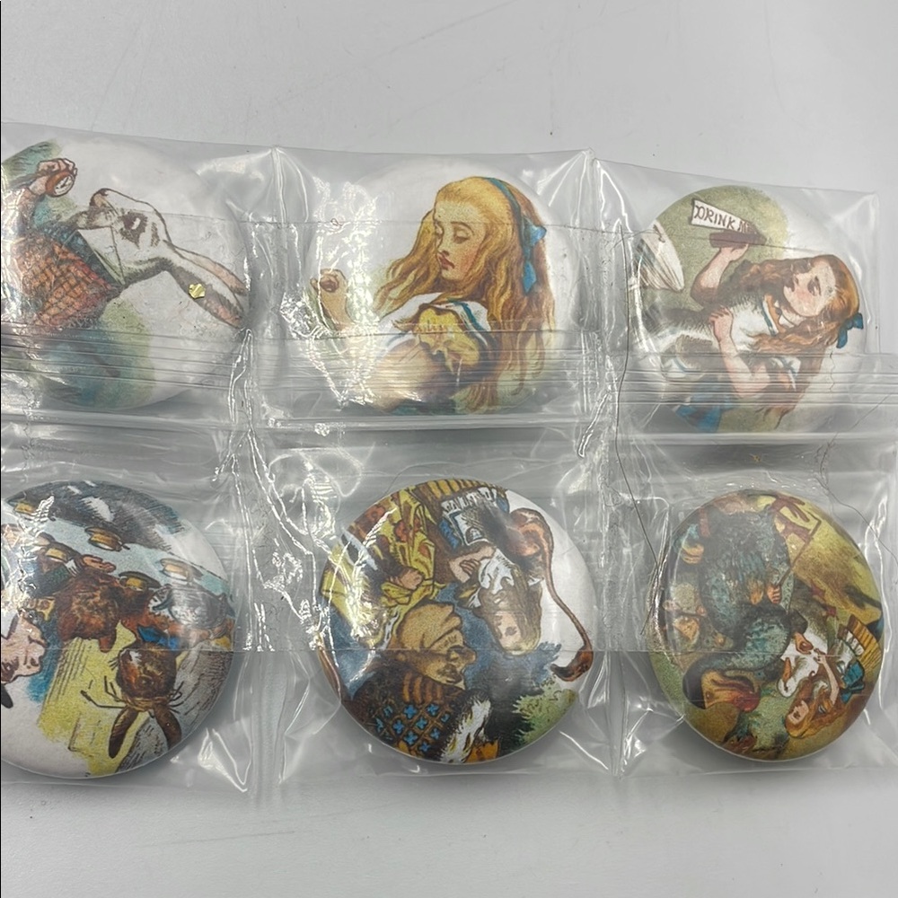 Alice in Wonderland Themed Brooch Set